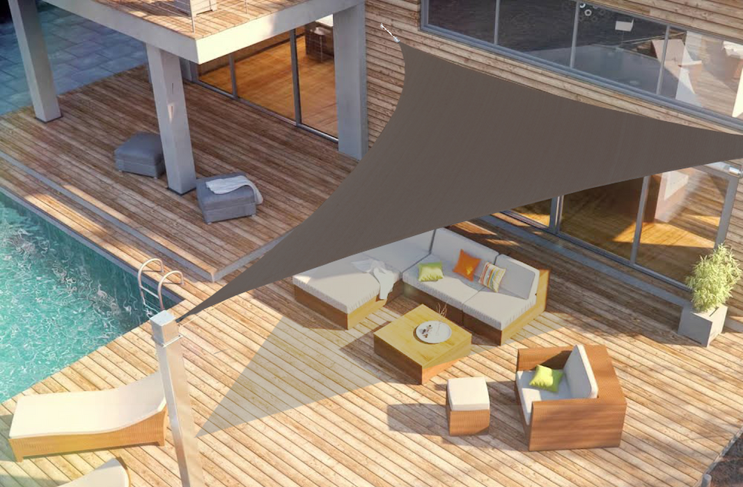 HDPE Triangle Sun Shade Sail – Brown