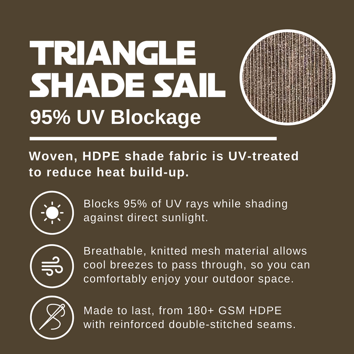 HDPE Triangle Sun Shade Sail – Brown