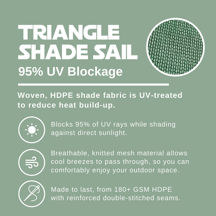 HDPE Triangle Sun Shade Sail – Green
