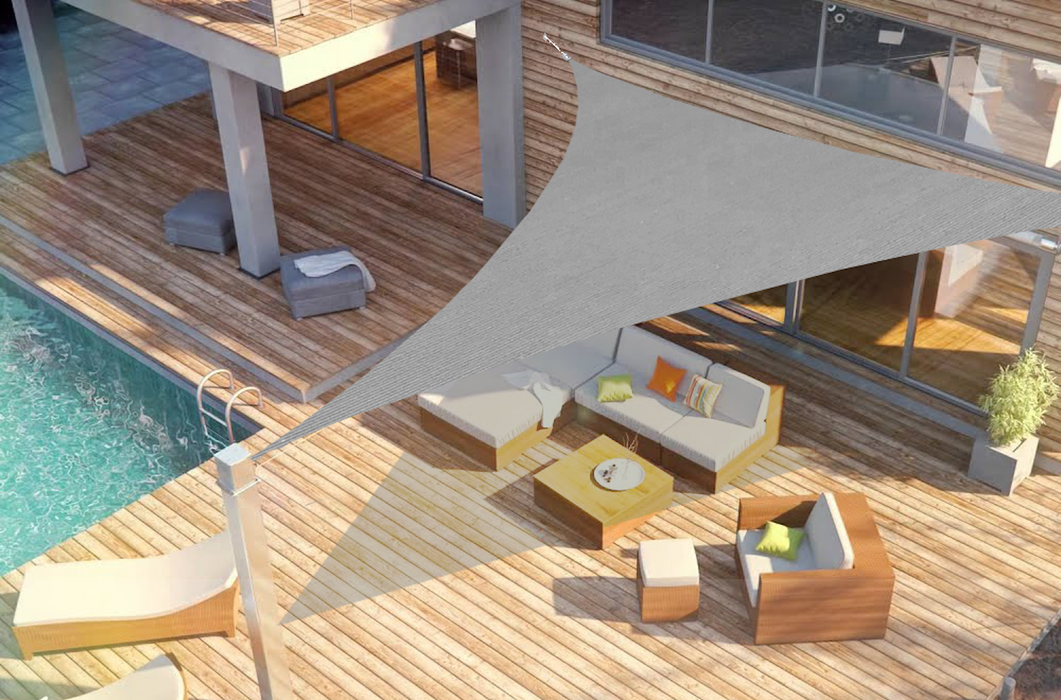 HDPE Triangle Sun Shade Sail – Grey