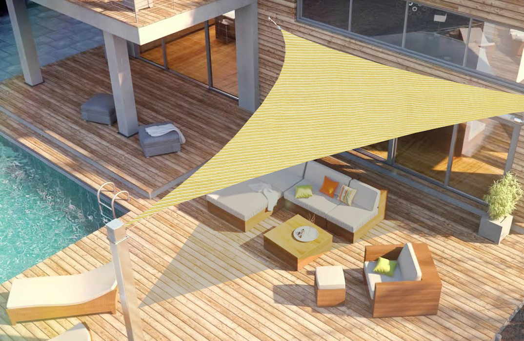 HDPE Triangle Sun Shade Sail – Sand