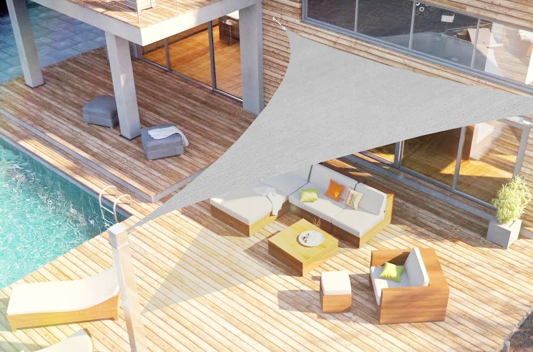 HDPE Triangle Sun Shade Sail – Smoke Tan