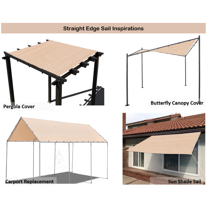 HDPE Straight-Edge Rectangle Sail – Beige