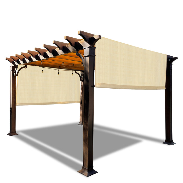 HDPE Breathable Pergola Shade Cover Replacement with Rod Pockets - Sand