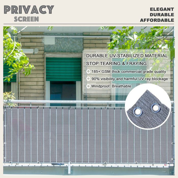 Commercial Balcony Windscreen Fence Privacy Screen Cover – Grey