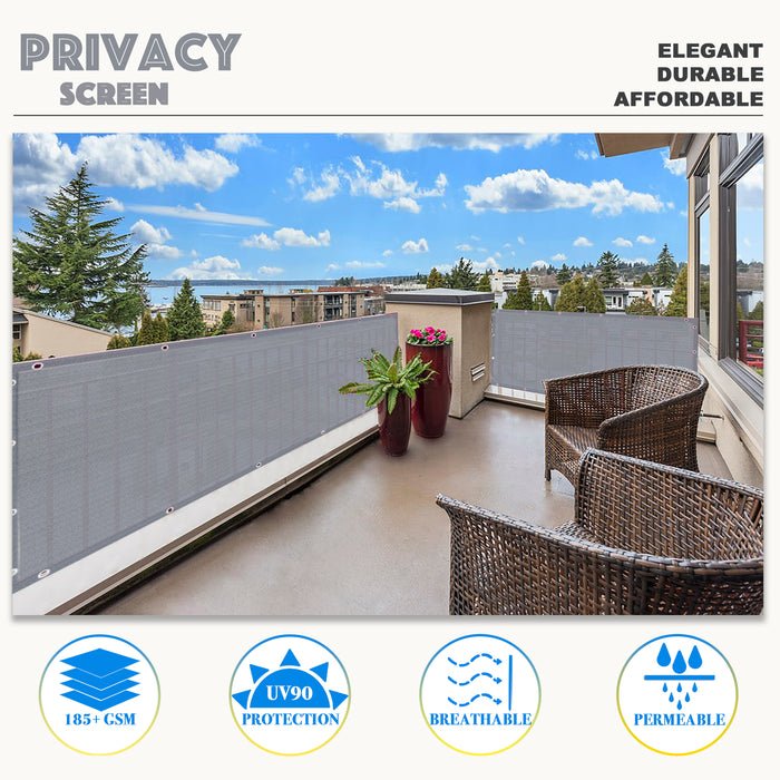 Commercial Balcony Windscreen Fence Privacy Screen Cover – Grey