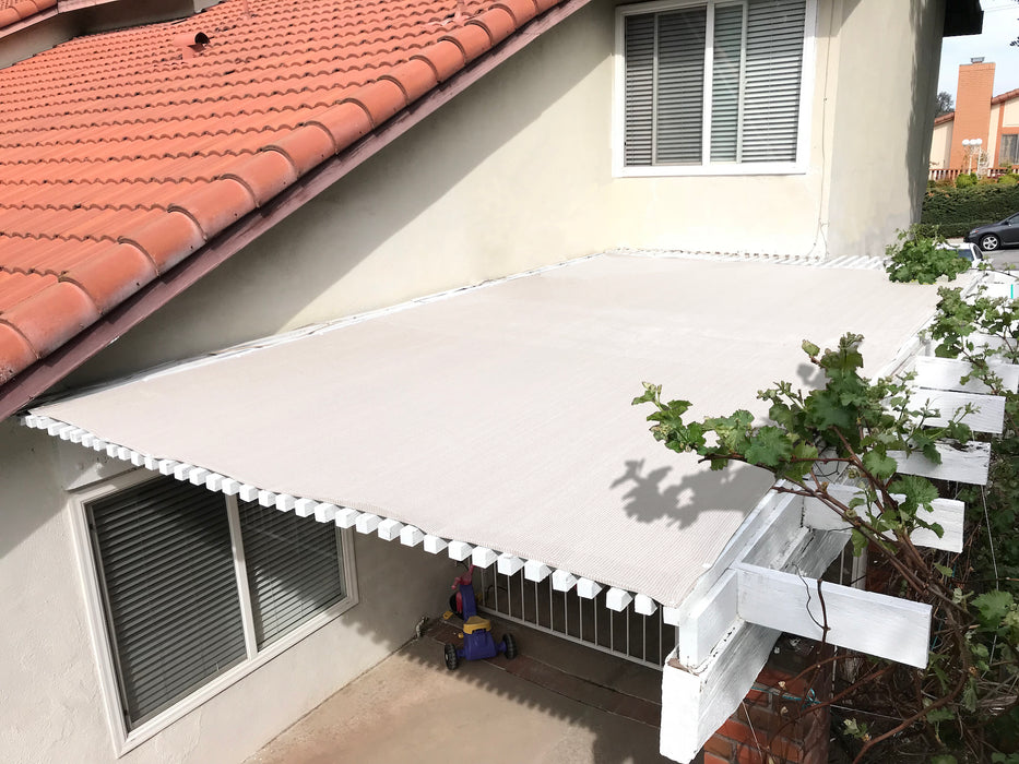 HDPE Pergola & Patio Sun Shade Cover Panel 90% Shade Cloth with Grommets – White