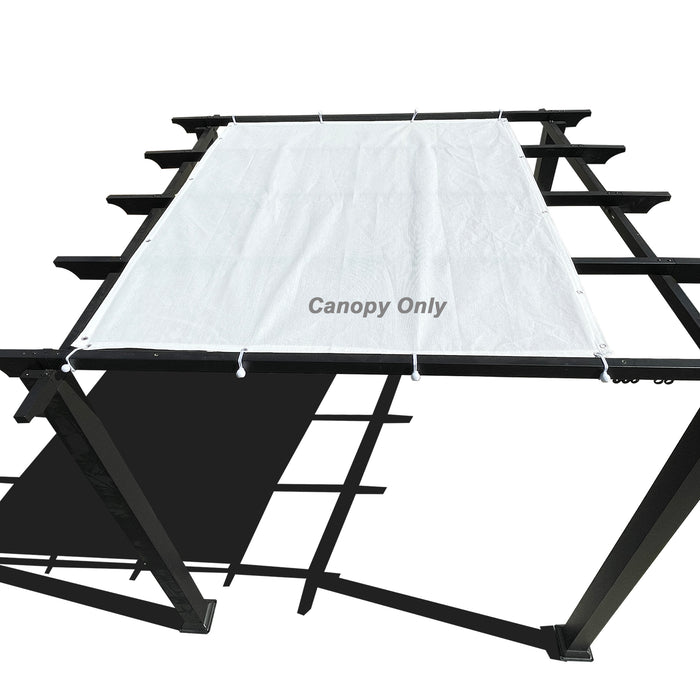 HDPE Pergola & Patio Sun Shade Cover Panel 90% Shade Cloth with Grommets – White