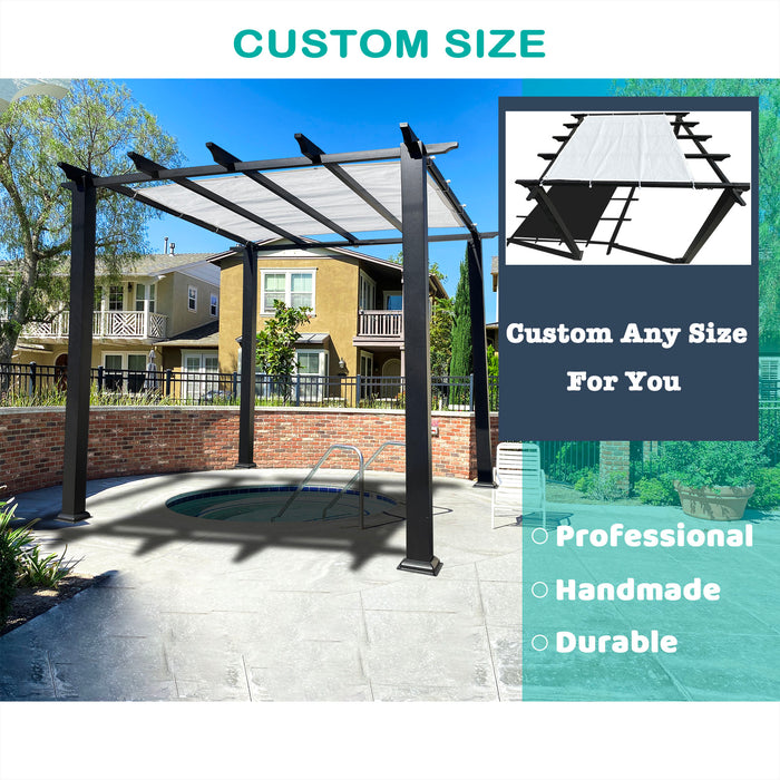 HDPE Pergola & Patio Sun Shade Cover Panel 90% Shade Cloth with Grommets – White