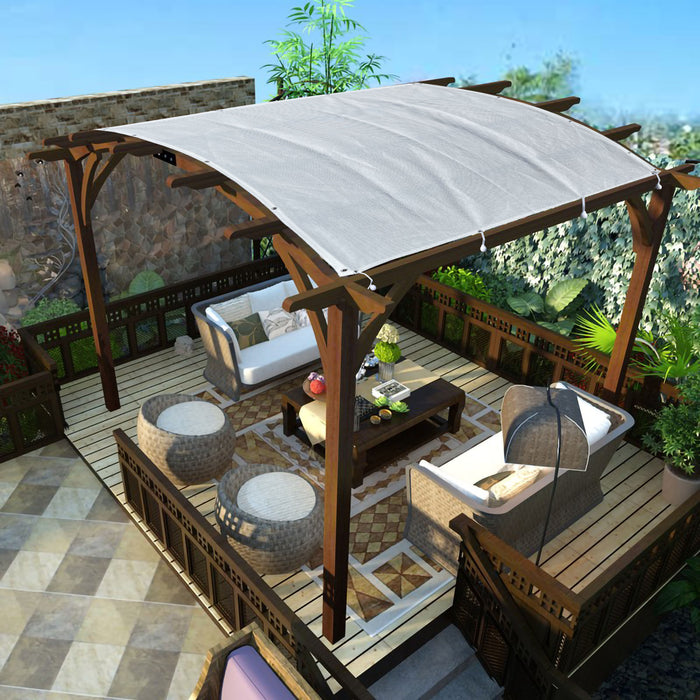 HDPE Pergola & Patio Sun Shade Cover Panel 90% Shade Cloth with Grommets – White