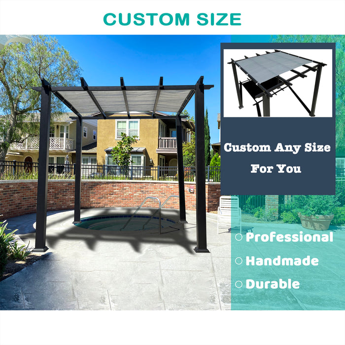 HDPE Pergola & Patio Sun Shade Cover Panel 90% Shade Cloth with Grommets – Grey