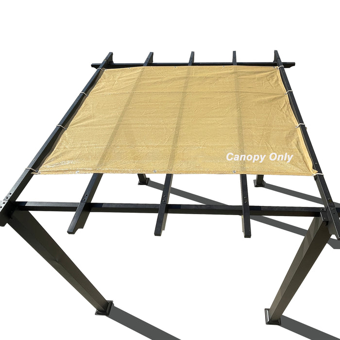 HDPE Pergola & Patio Sun Shade Cover Panel 90% Shade Cloth with Grommets - Sand