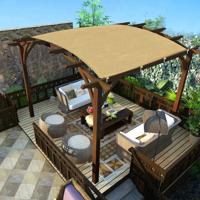 HDPE Pergola & Patio Sun Shade Cover Panel 90% Shade Cloth with Grommets - Sand