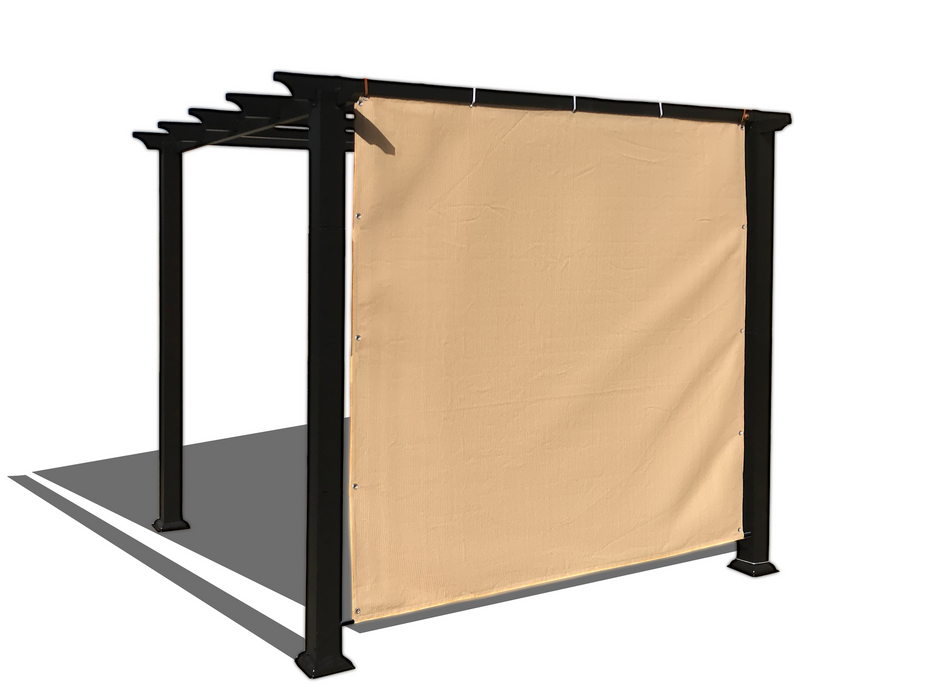 HDPE Sun Shade Cover Panel with 3-Side Grommets & 1-Side Rod Pocket – Beige
