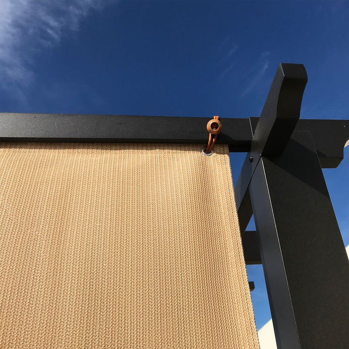HDPE Sun Shade Cover Panel with 3-Side Grommets & 1-Side Rod Pocket – Beige