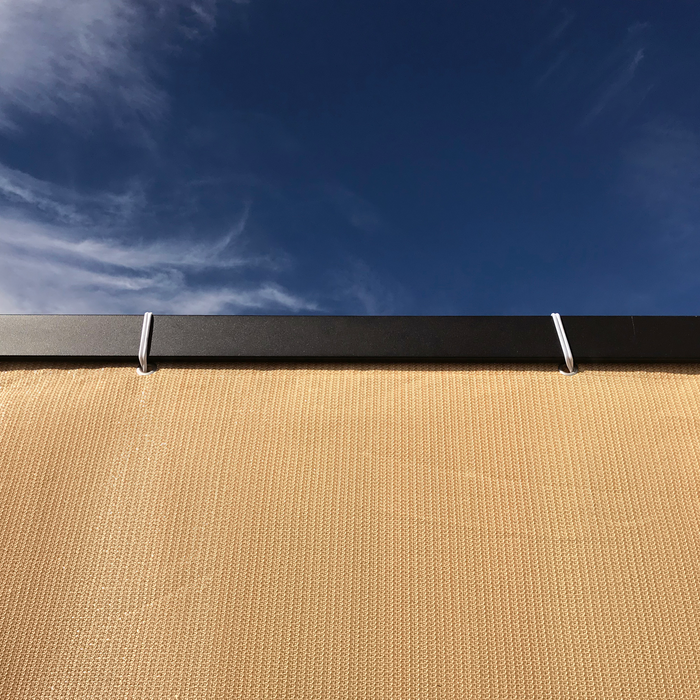 HDPE Sun Shade Cover Panel with 3-Side Grommets & 1-Side Rod Pocket – Beige