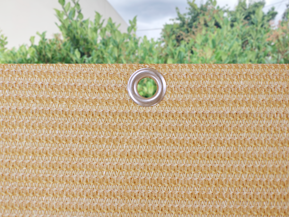 HDPE Sun Shade Cover Panel with 3-Side Grommets & 1-Side Rod Pocket – Beige