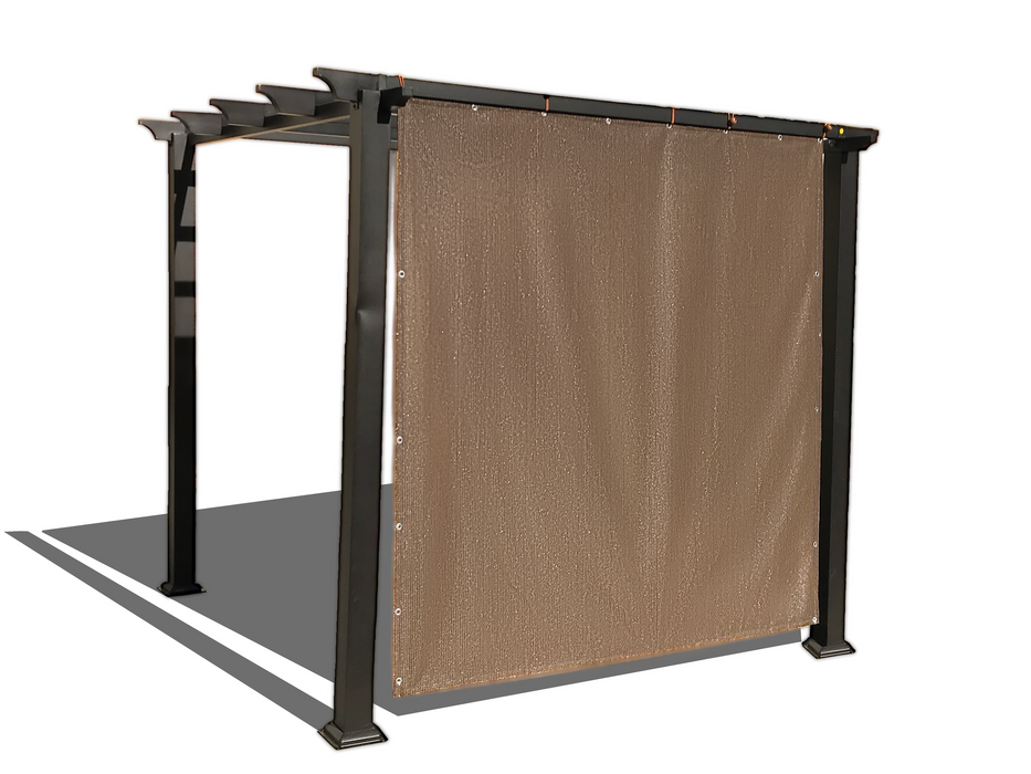 HDPE Sun Shade Cover Panel with 3-Side Grommets & 1-Side Rod Pocket – Brown