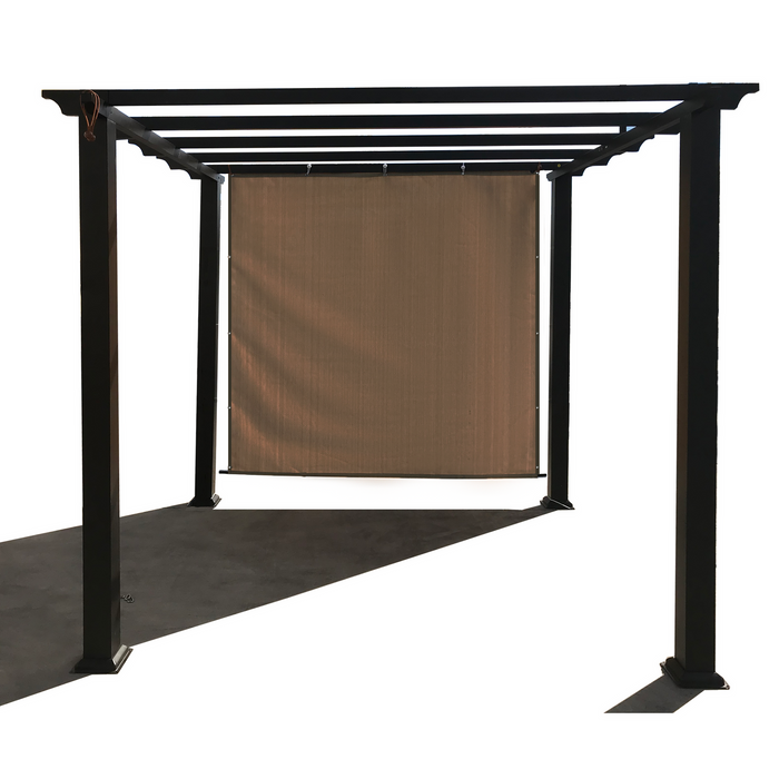 HDPE Sun Shade Cover Panel with 3-Side Grommets & 1-Side Rod Pocket – Brown