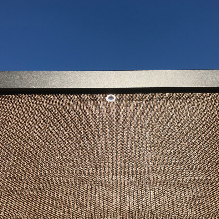 HDPE Sun Shade Cover Panel with 3-Side Grommets & 1-Side Rod Pocket – Brown