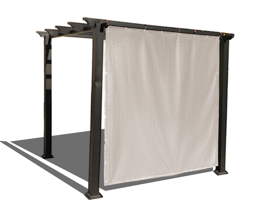 HDPE Sun Shade Cover Panel with 3-Side Grommets & 1-Side Rod Pocket – Smoke Tan