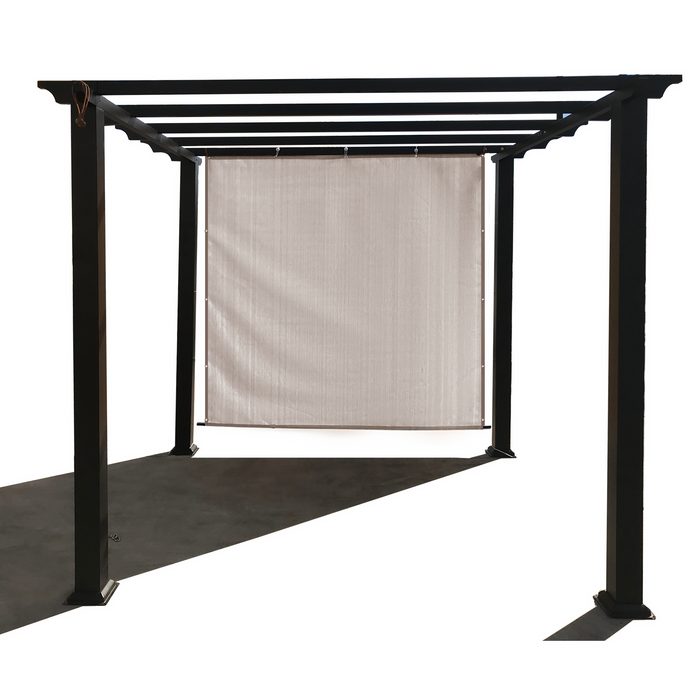 HDPE Sun Shade Cover Panel with 3-Side Grommets & 1-Side Rod Pocket – Smoke Tan