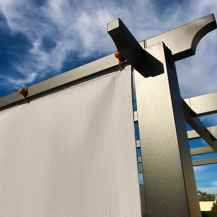 HDPE Sun Shade Cover Panel with 3-Side Grommets & 1-Side Rod Pocket – Smoke Tan