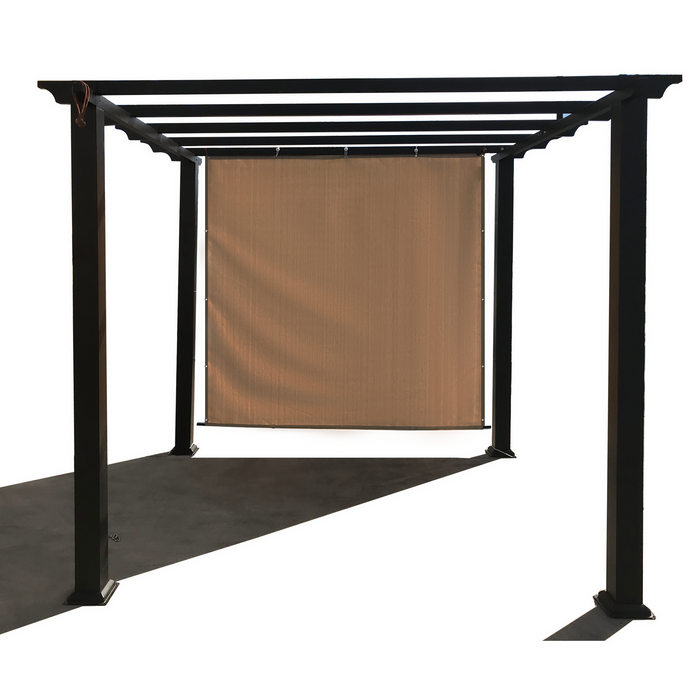 HDPE Sun Shade Cover Panel with 3-Side Grommets & 1-Side Rod Pocket – Walnut