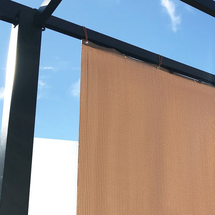 HDPE Sun Shade Cover Panel with 3-Side Grommets & 1-Side Rod Pocket – Walnut