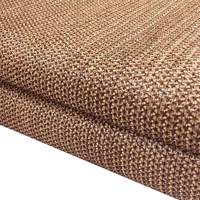 HDPE Sun Shade Cover Panel with 3-Side Grommets & 1-Side Rod Pocket – Walnut