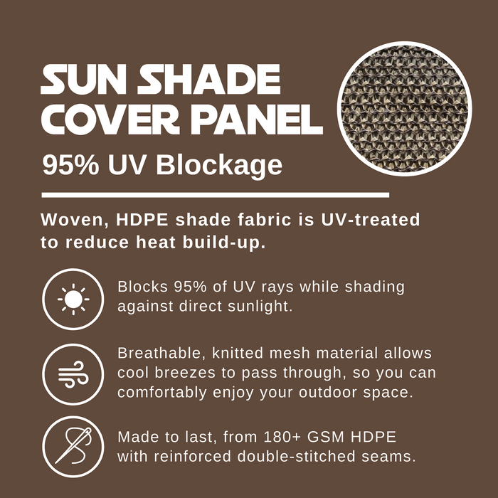 HDPE Sun Shade Cover Panel with 4-Side Grommets – Brown