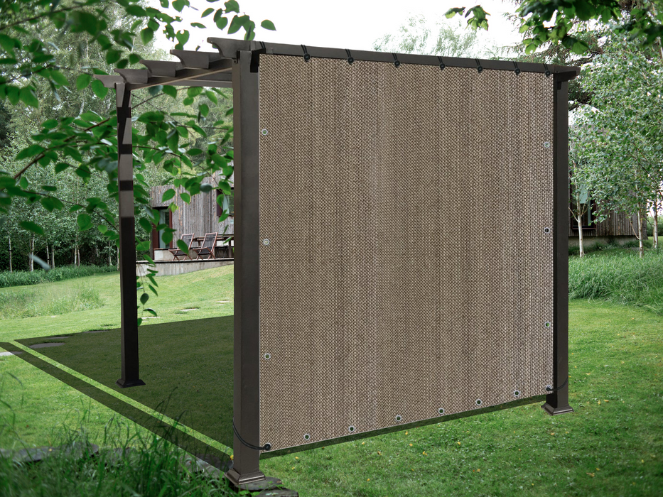HDPE Sun Shade Cover Panel with 4-Side Grommets – Walnut