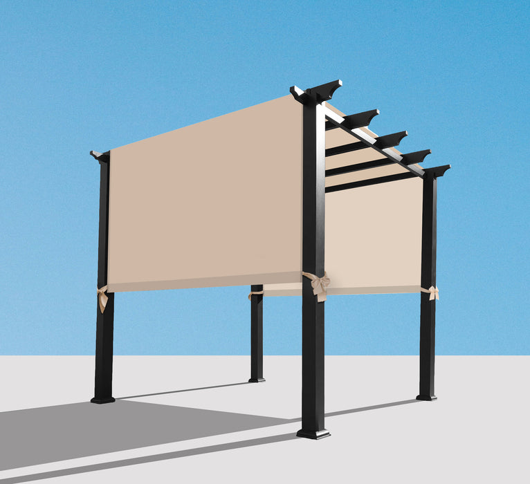 Waterproof Pergola Shade Cover Replacement Canopy with Rod Pockets – Beige