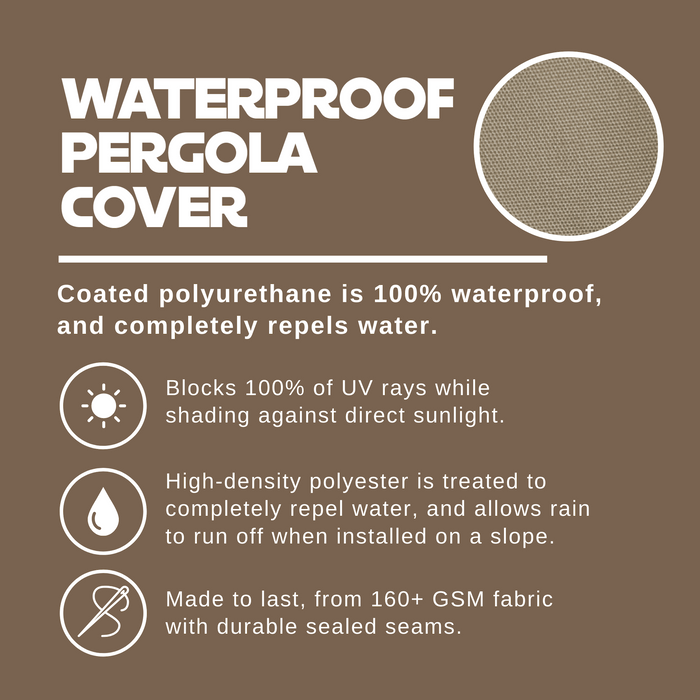 Waterproof Pergola Cover with Rod Pockets – Muddy Water