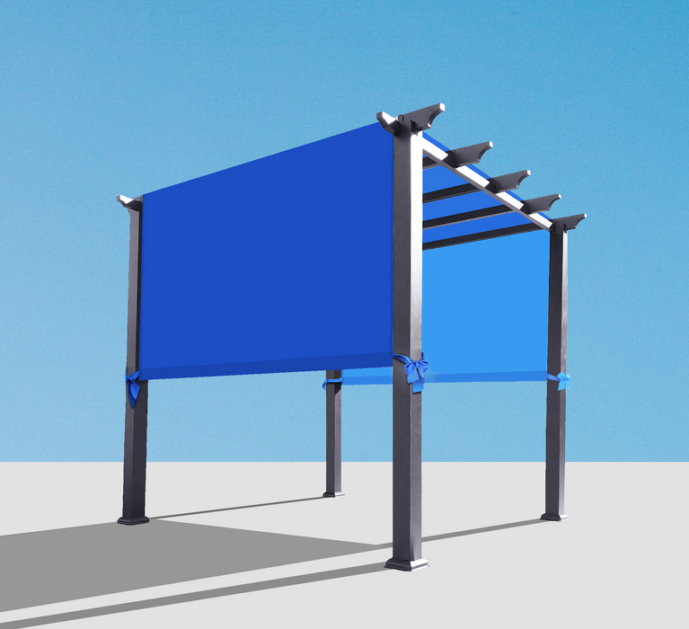 Waterproof Pergola Shade Cover Replacement Canopy with Rod Pockets – Royal Blue