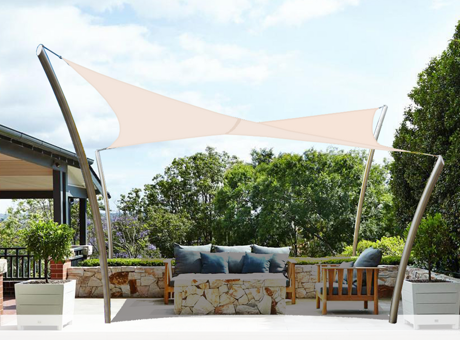 Waterproof  Rectangle Sail Canopy Awning Shelter Fabric Screen for Outdoor Patio Garden Carport– Beige