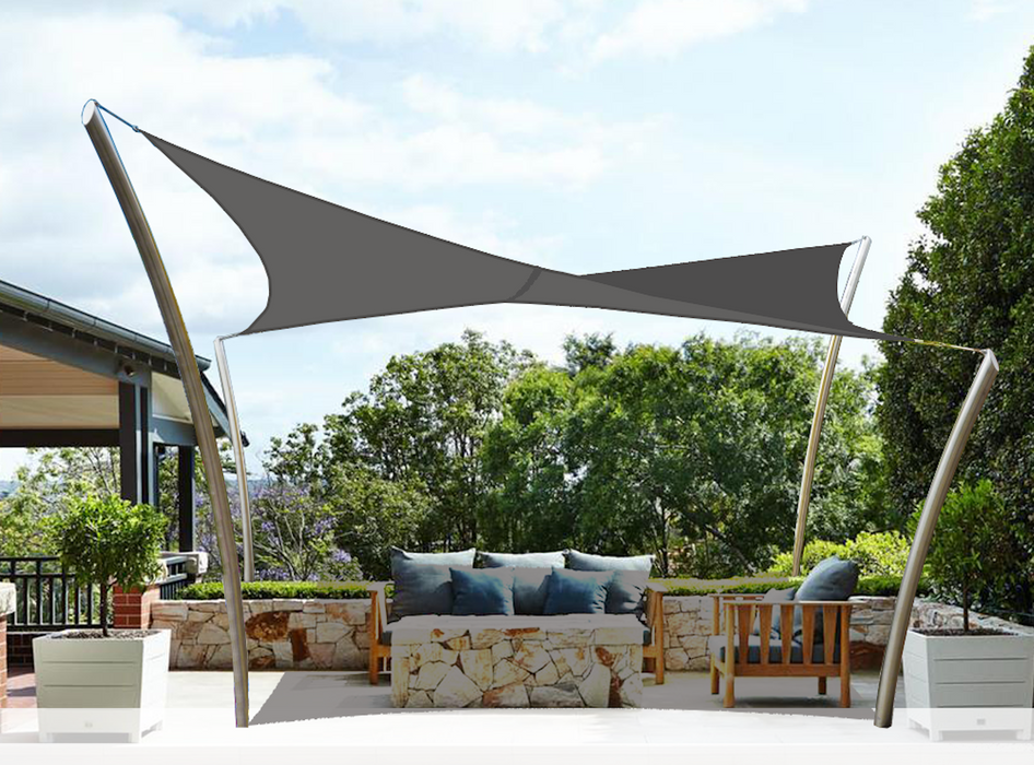 Waterproof Curved-Edge Rectangle Sail – Grey