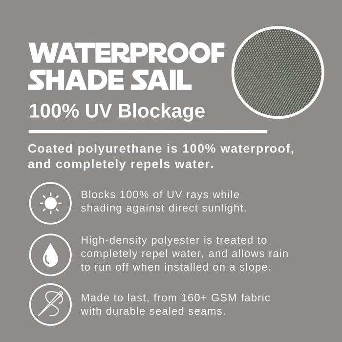 Waterproof Curved-Edge Rectangle Sail – Grey
