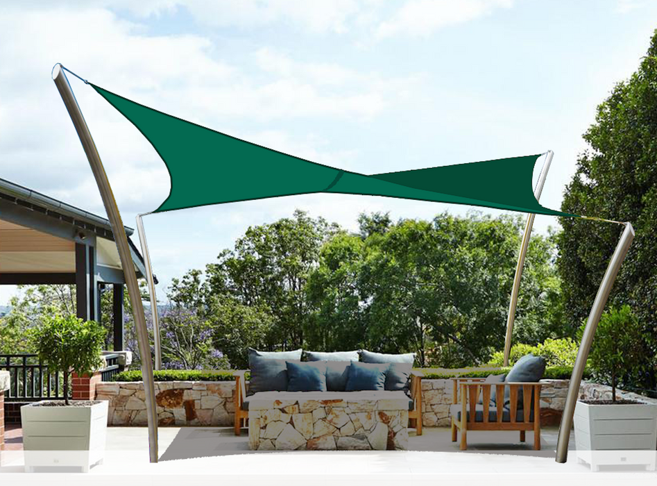Waterproof Curved-Edge Rectangle Sail – Forest Green