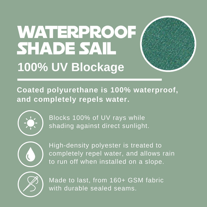 Waterproof Curved-Edge Rectangle Sail – Forest Green
