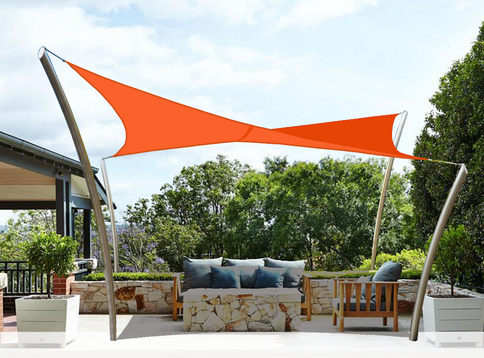 Waterproof Curved-Edge Rectangle Sail – Tangerine Orange