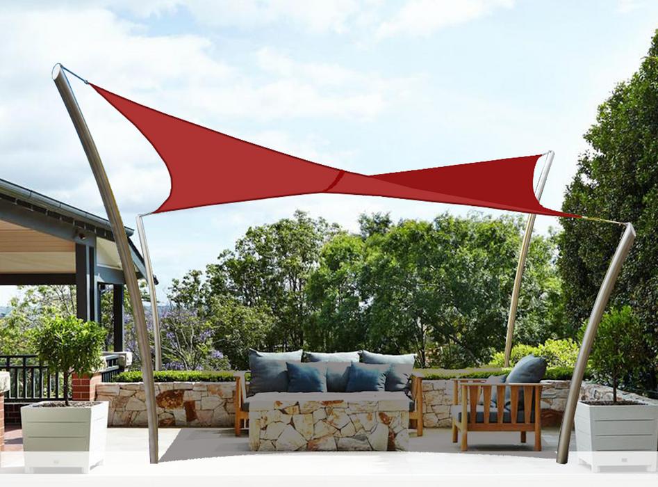 Waterproof Curved-Edge Rectangle Sail – Burgundy Red