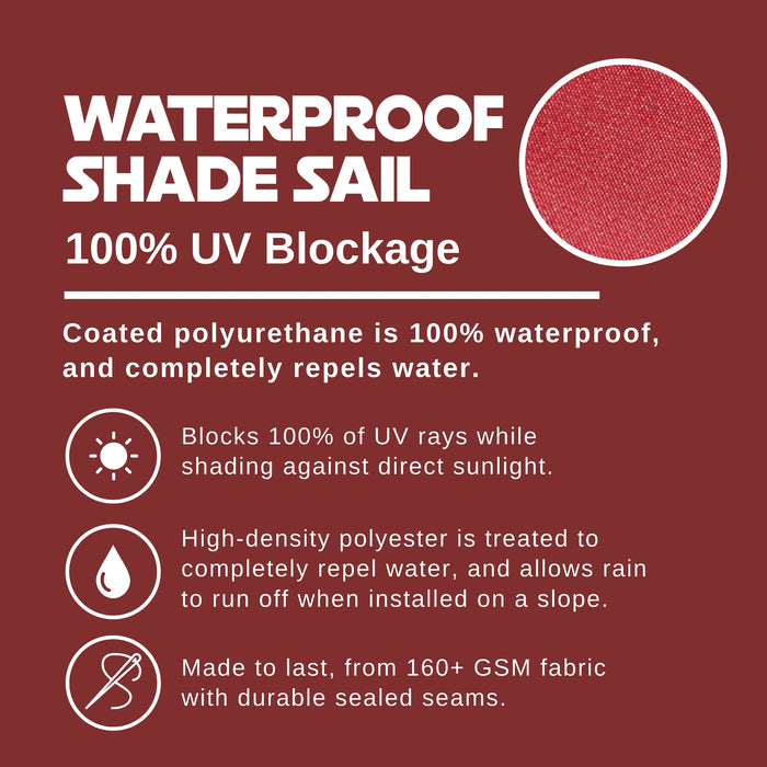 Waterproof Curved-Edge Rectangle Sail – Burgundy Red