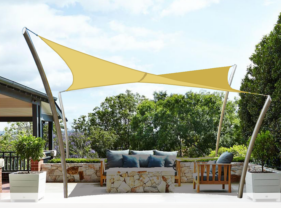 Waterproof Curved-Edge Rectangle Sail – Desert Sand