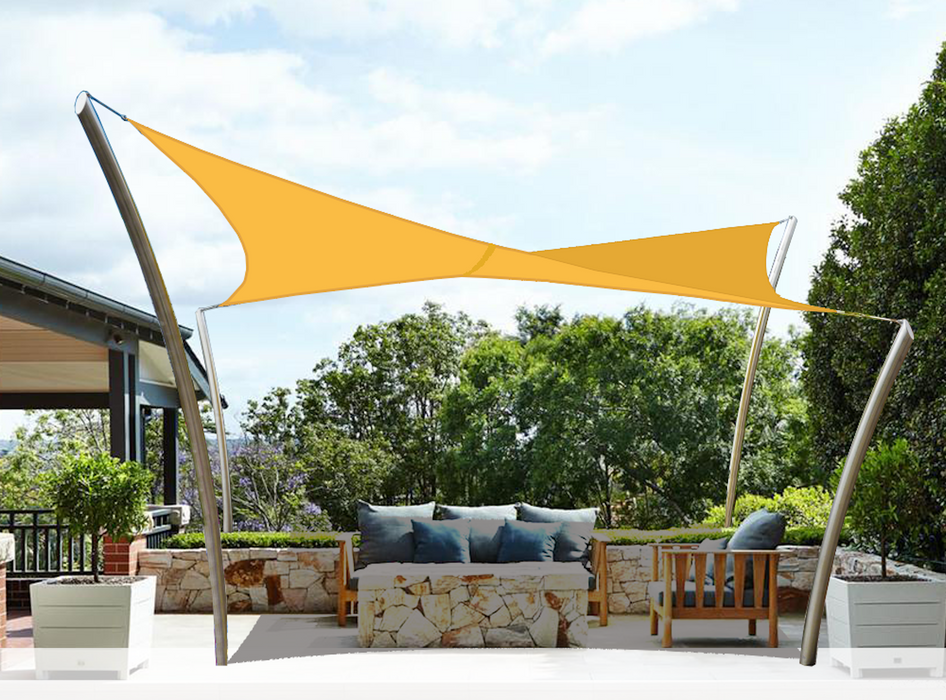 Waterproof Curved-Edge Rectangle Sail – Mango Yellow