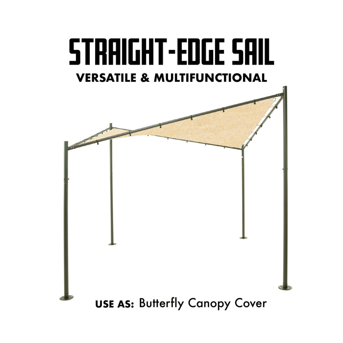 Waterproof Straight-Edge Rectangle Sail – Beige