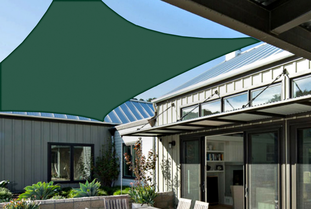 Waterproof Curved-Edge Square Sail – Forest Green