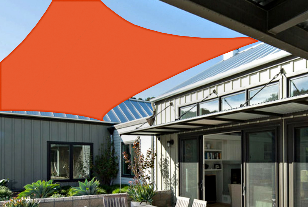 Waterproof Curved-Edge Square Sail – Tangerine Orange