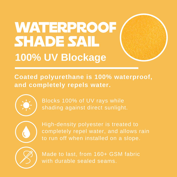 Waterproof Curved-Edge Square Sail – Mango Yellow