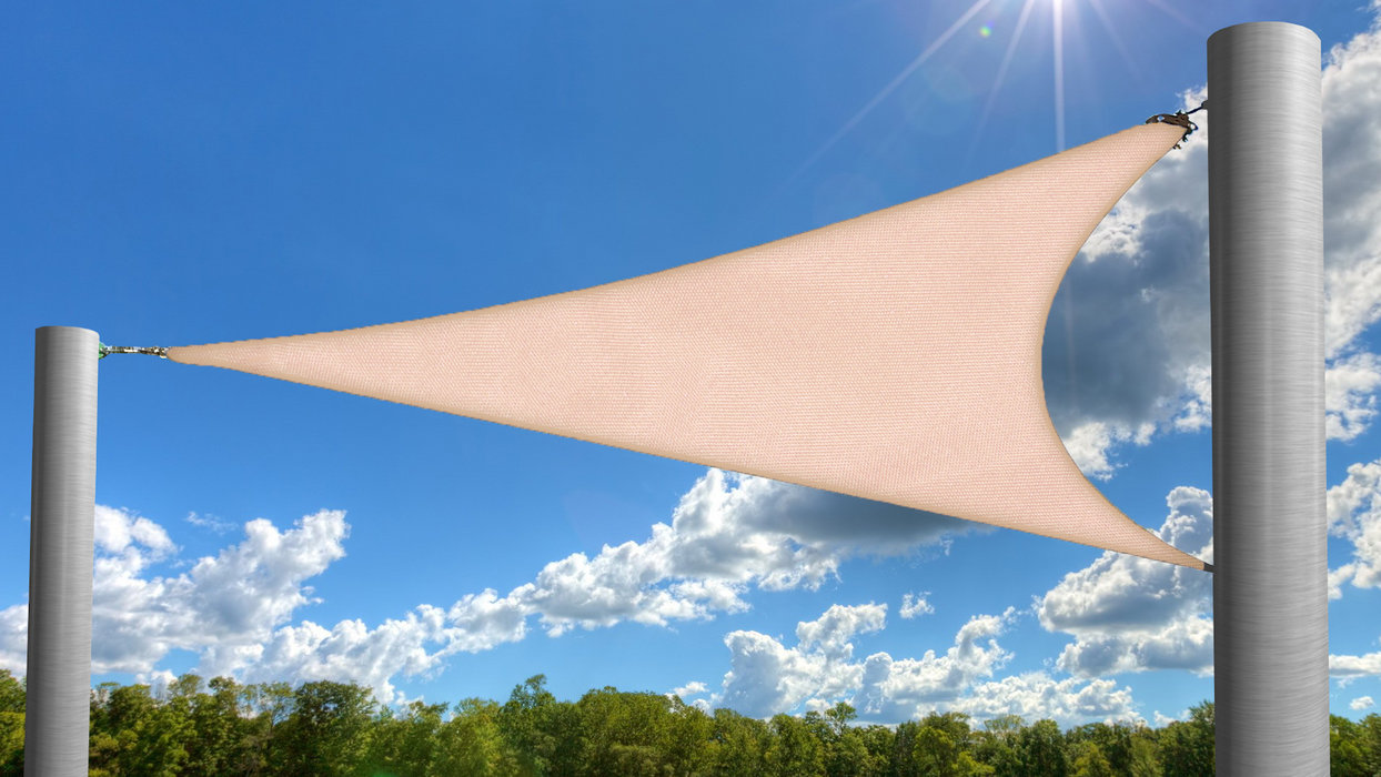 Waterproof Curved-Edge Triangle Sail – Beige